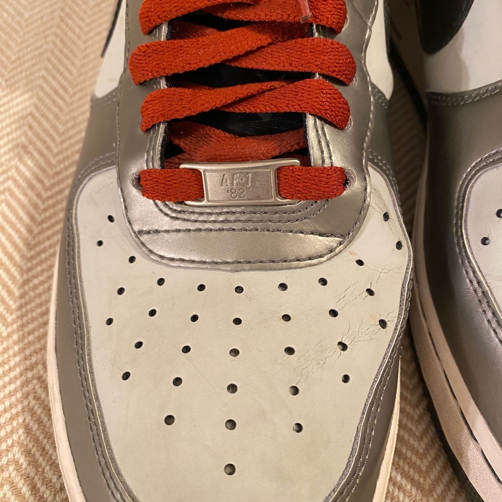 2013 Nike Air Force 1 AF1-82 Silver Gray High Tops - Picture 5 of 12